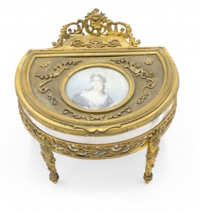 French victorian bronze portrait box