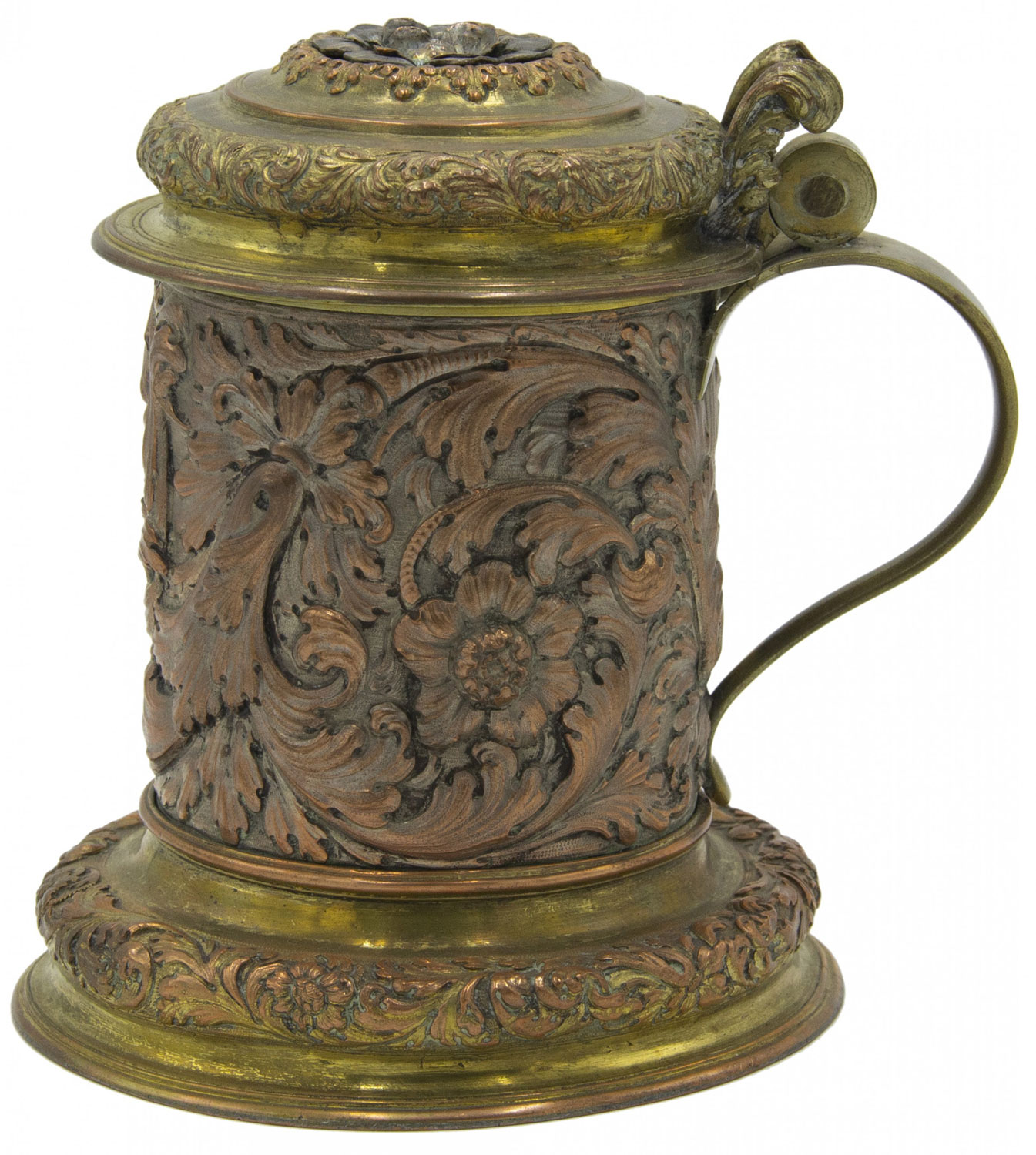 English georgian silver plate gilt tankard 1