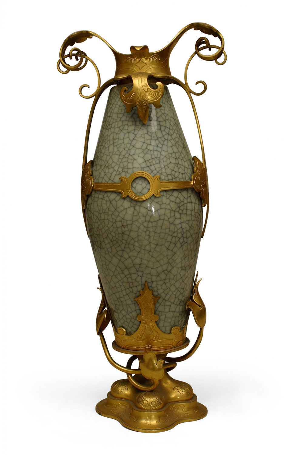 French louis xv celadon porcelain vase