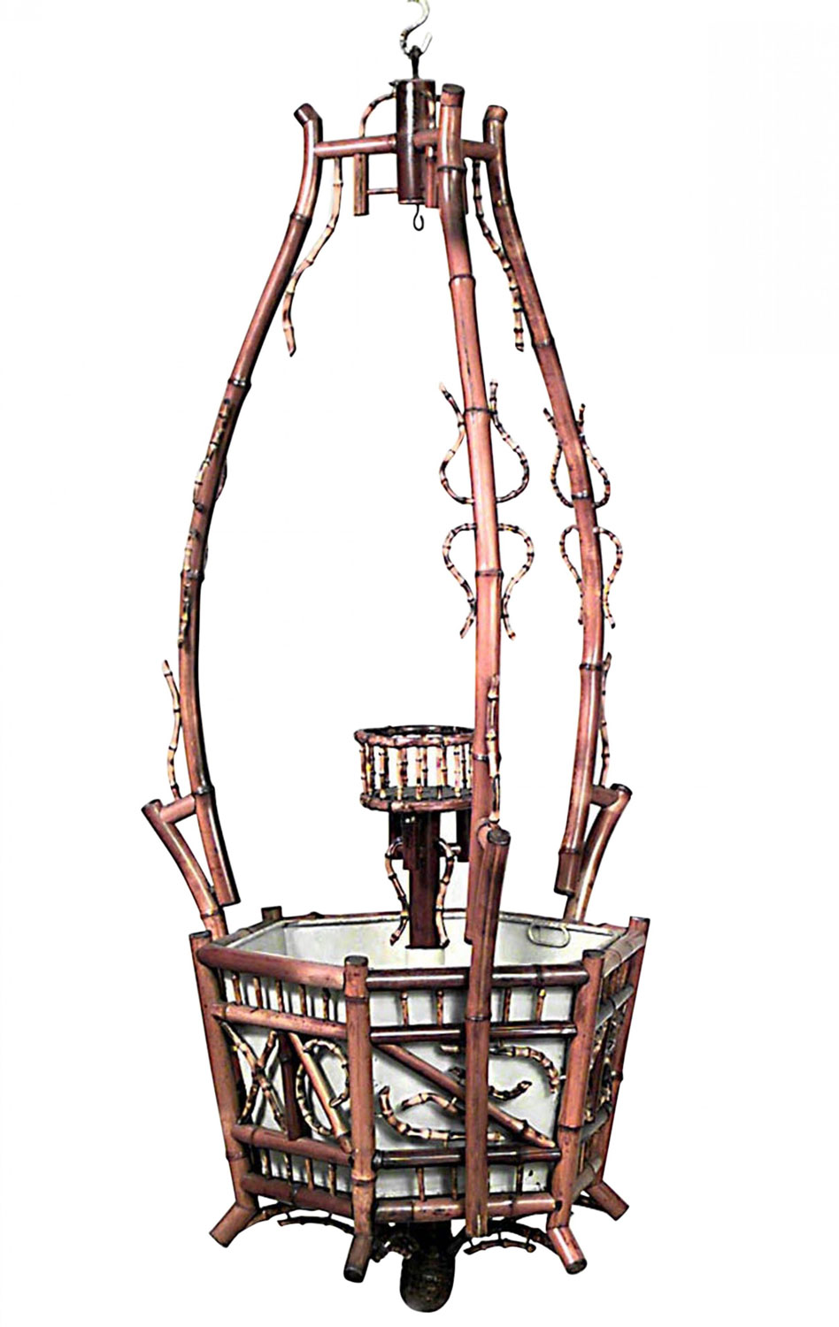 Victorian bamboo hanging fernery