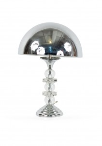 French mid century chrome and glass table lamp 1