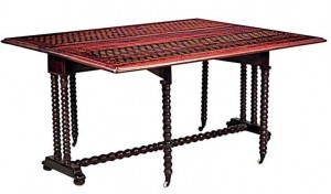 Italian renaissance style mahogany drop leaf dining table 1