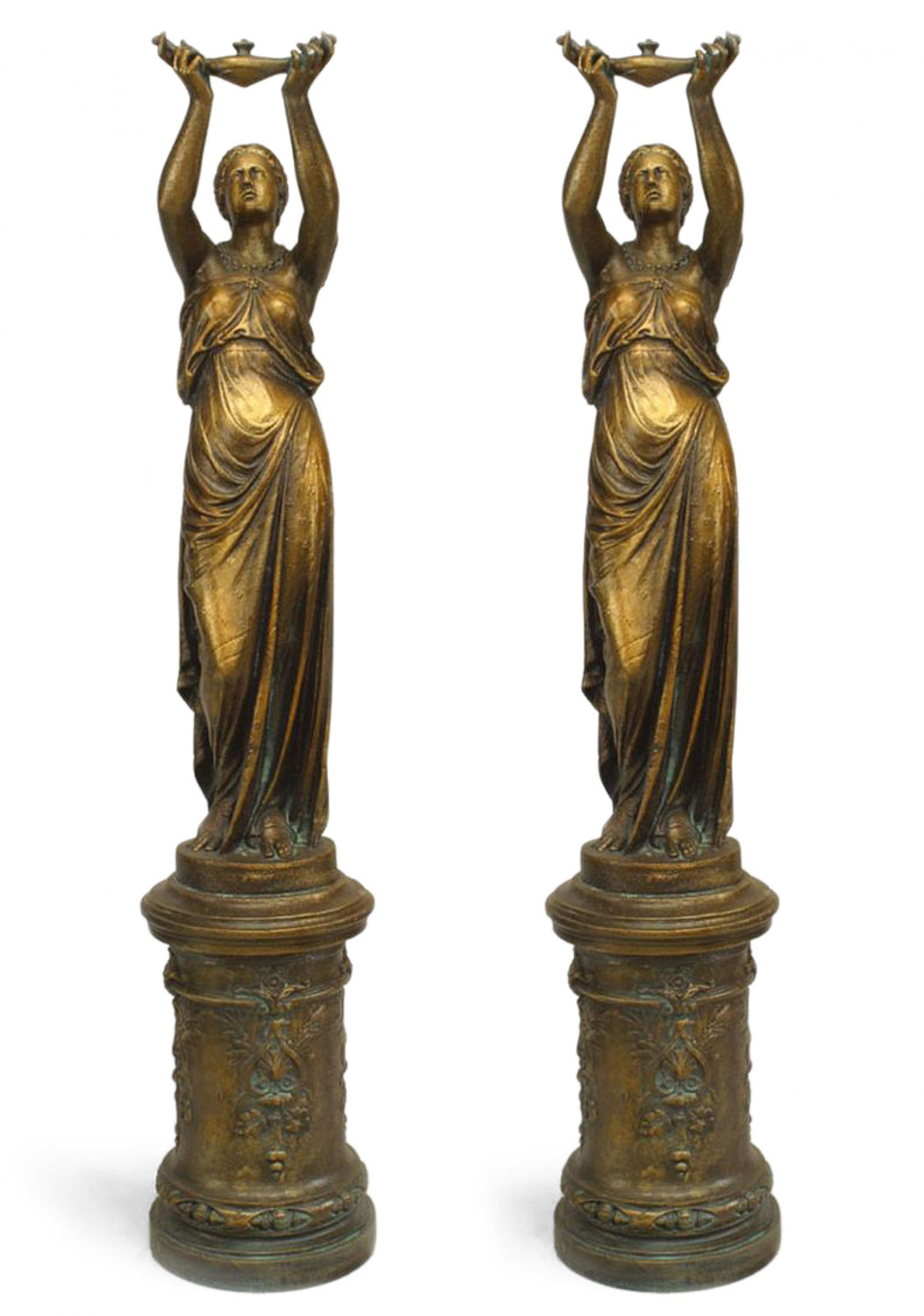 Outdoor iron greek female figure statuaries