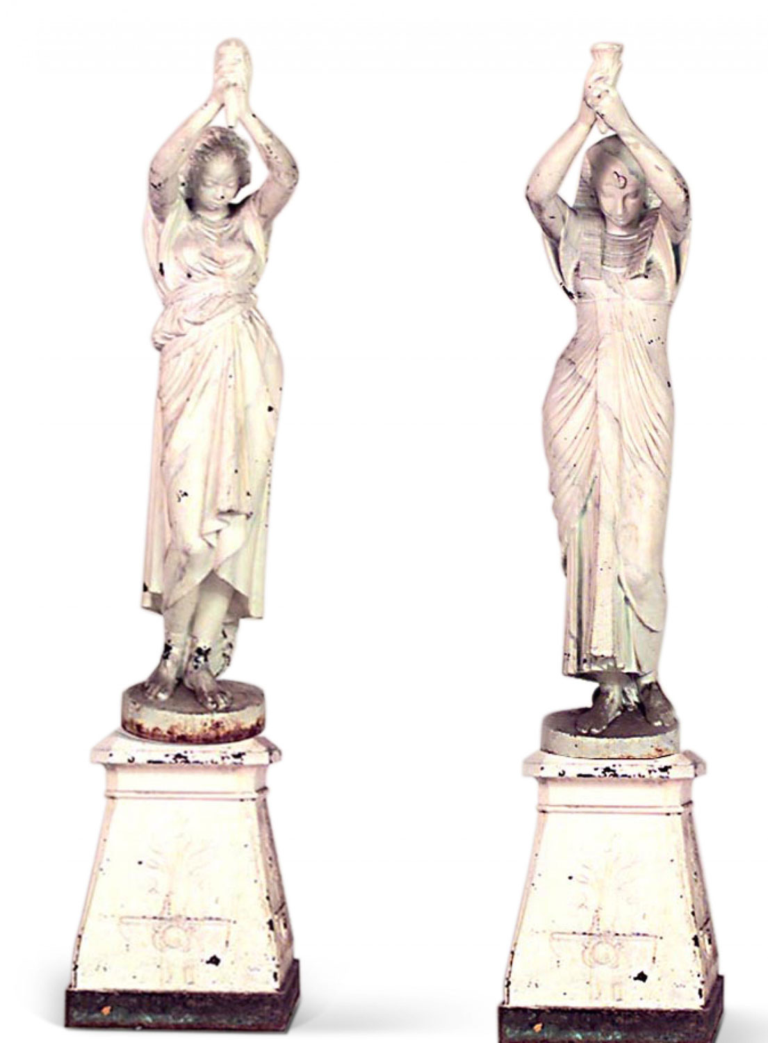 Outdoor iron nubian women statuaries 1