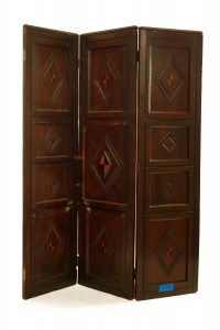 English renaissance oak 3 fold screen