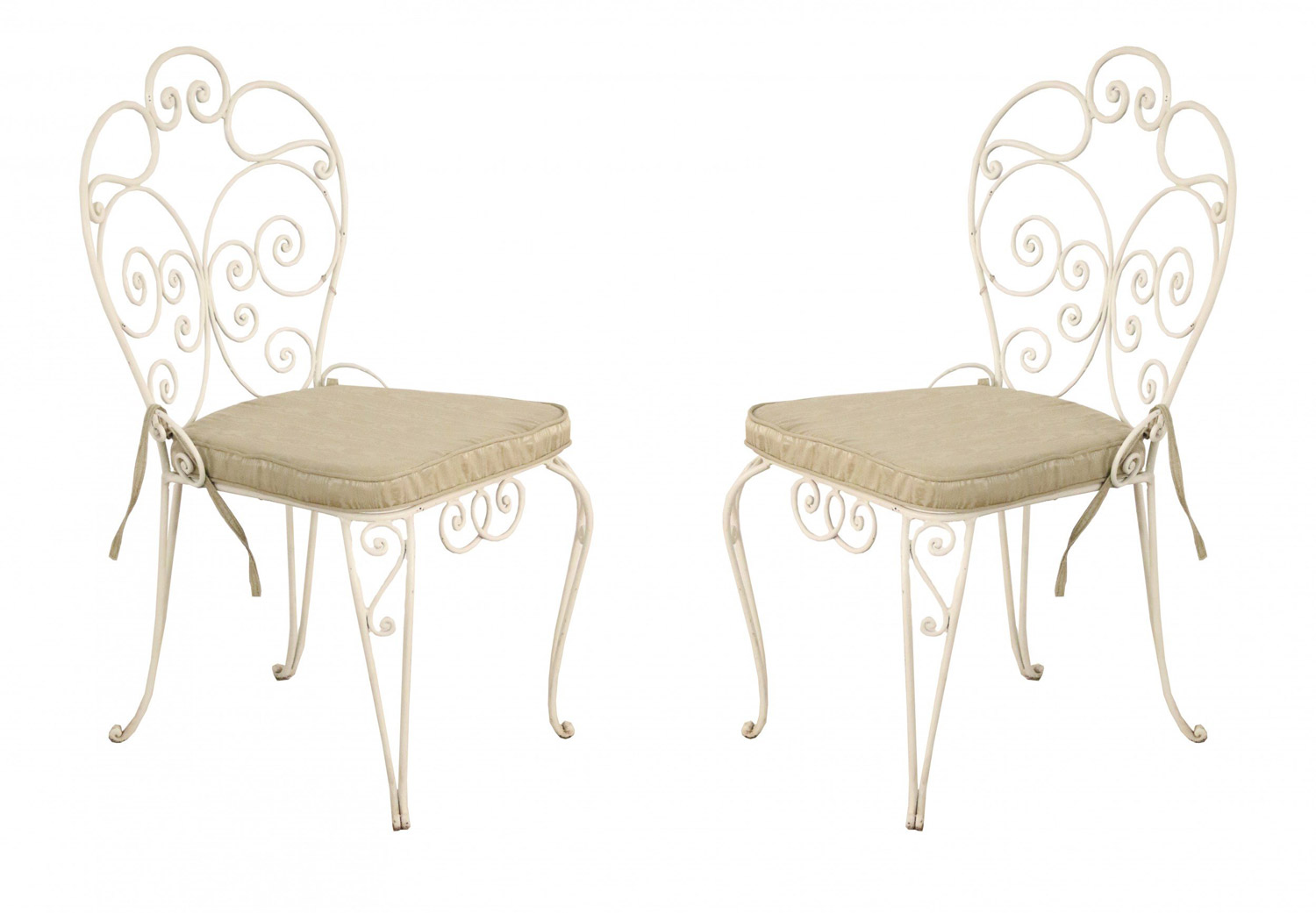 Outdoor victorian iron side chairs 1