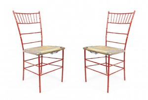 Outdoor painted iron side chairs 3