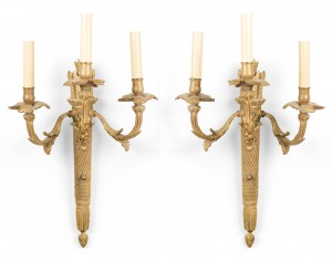 French louis xvi style bronze dore wall sconces 10