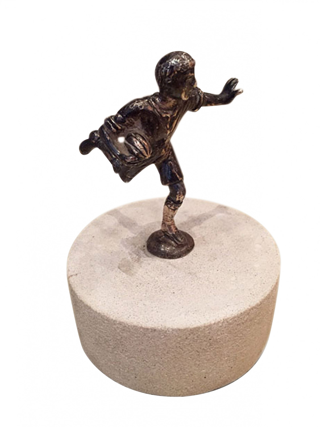 English art deco silver football player