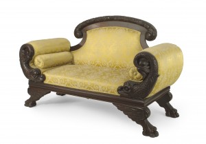 American victorian gold upholstered loveseat