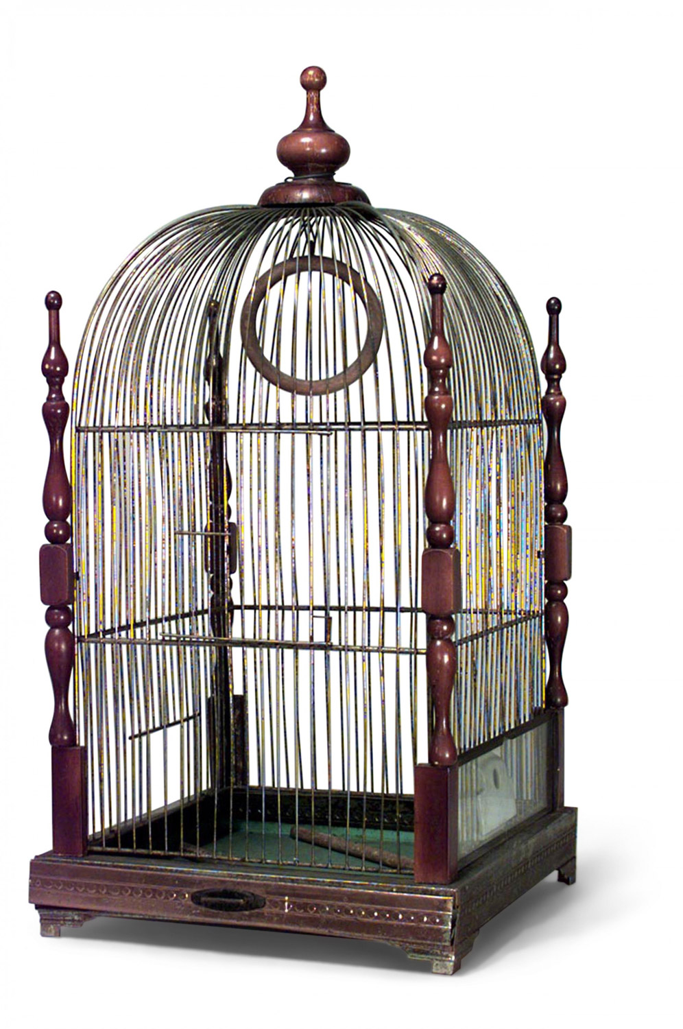 English victorian walnut bird cage 1