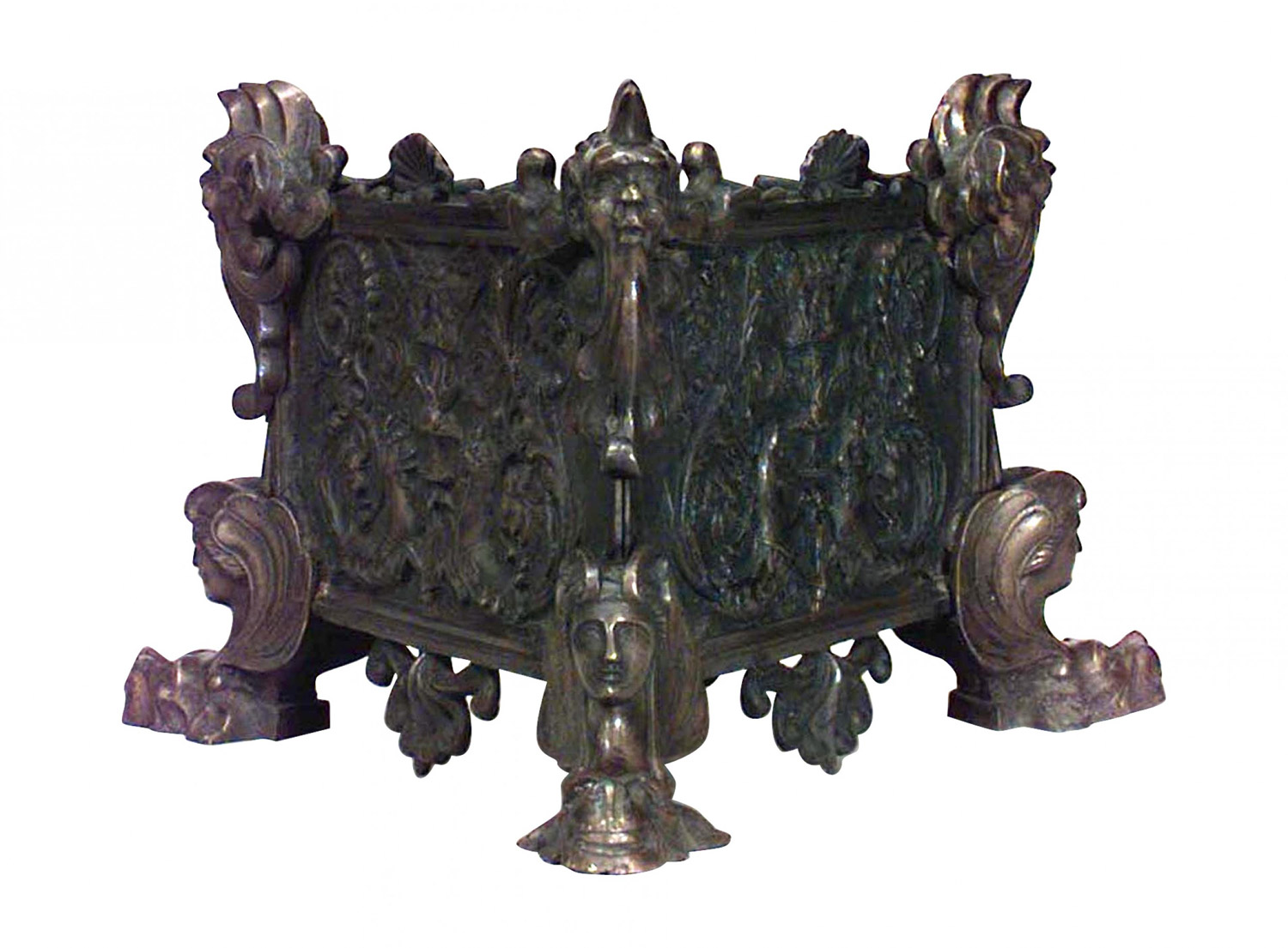 Italian renaissance bronze dolphin pot