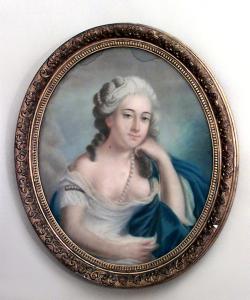 French victorian lady in blue portrait 1