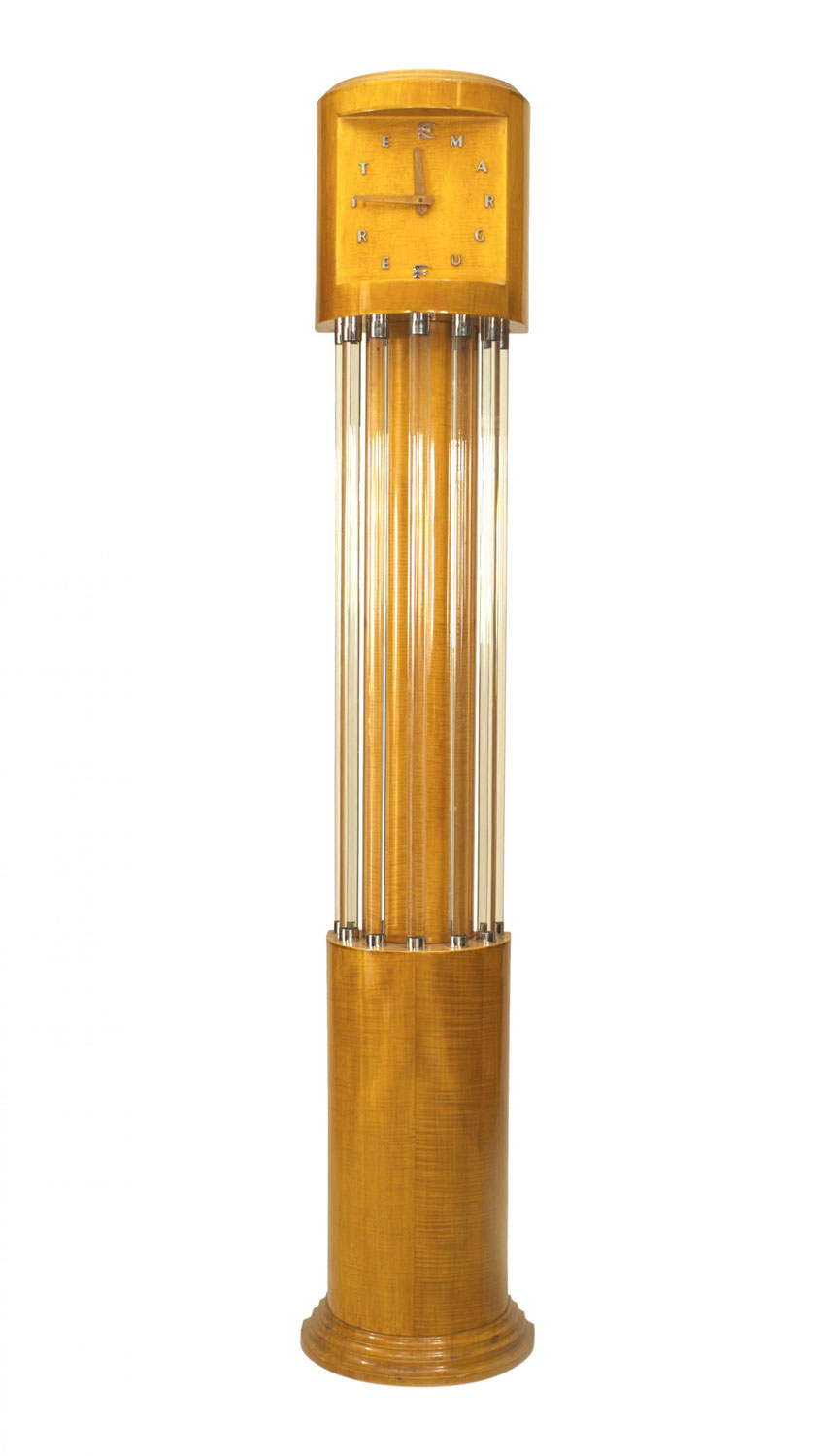 French Mid Century maple grandfather clock