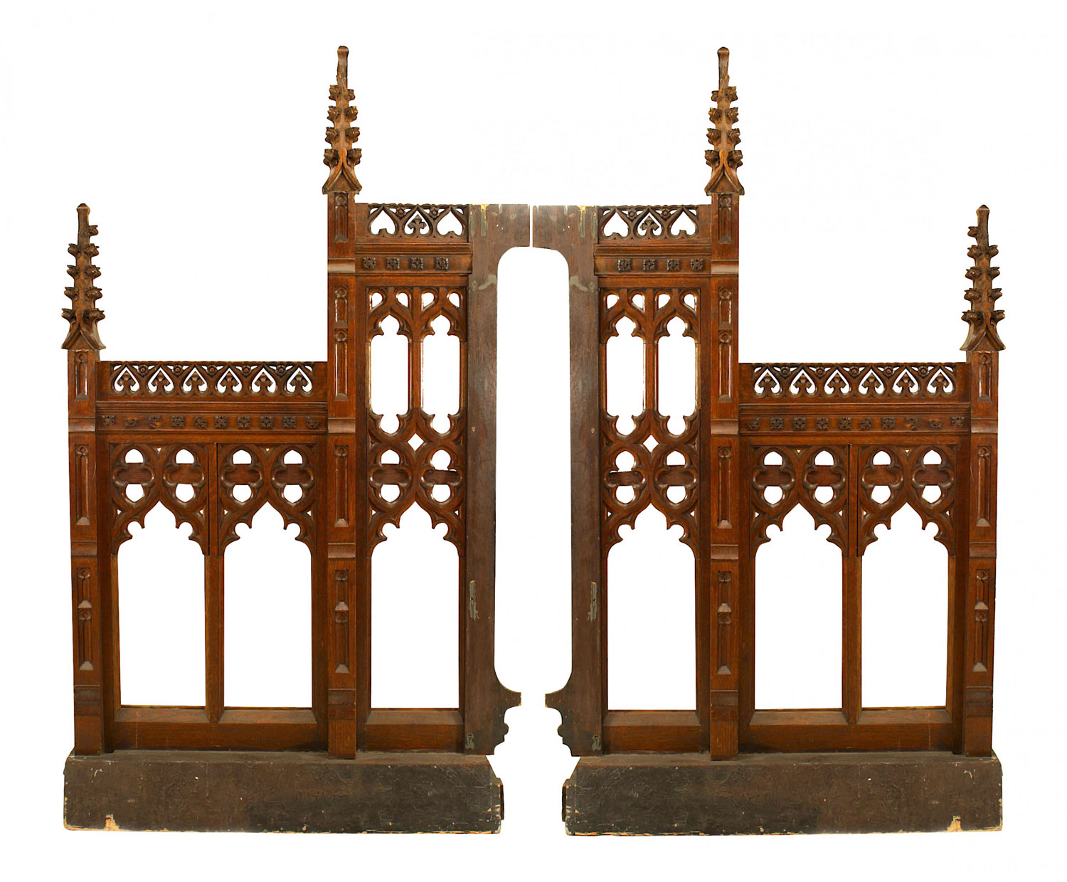 English gothic revival oak railings