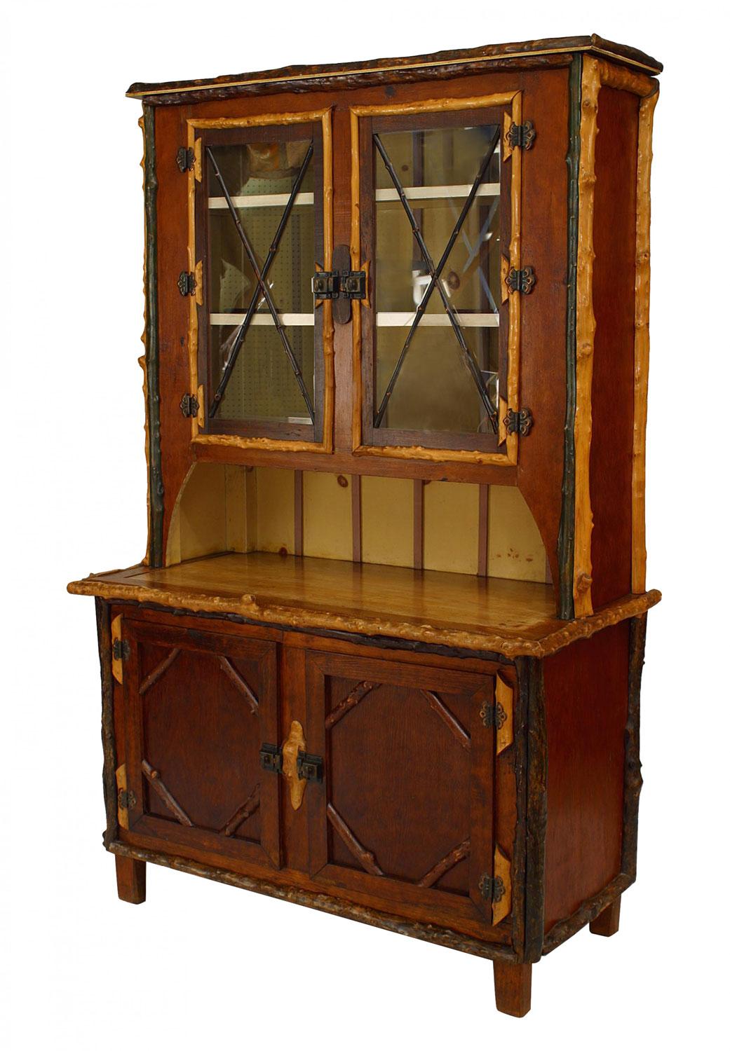 American rustic adirondack style cupboard