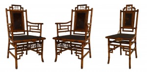 English victorian black lacquered chairs 1