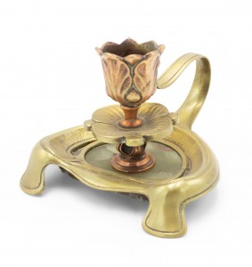French art nouveau floral candlestick