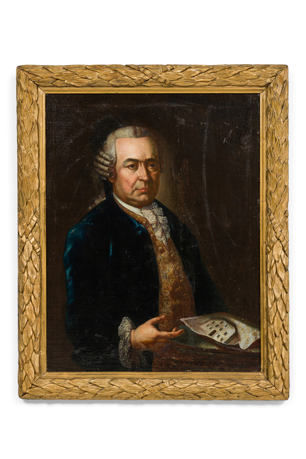 American country man in blue coat portrait