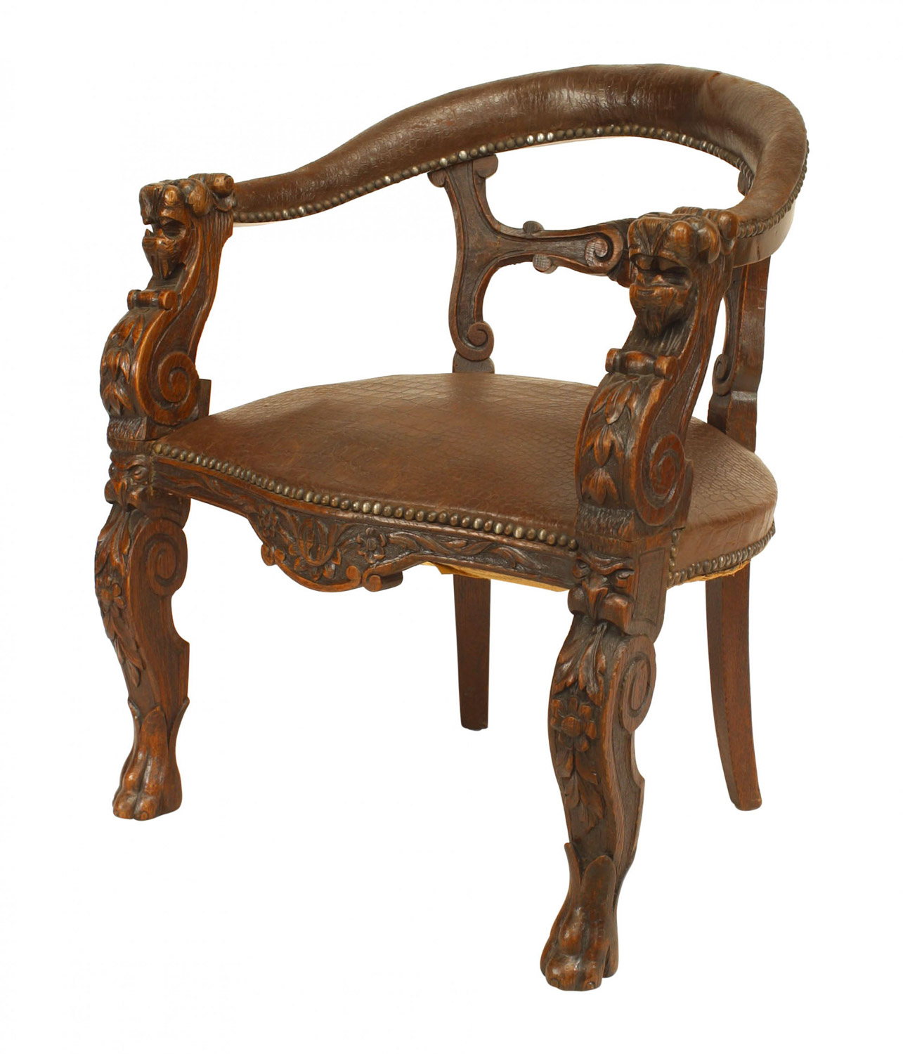 English victorian oak arm chair