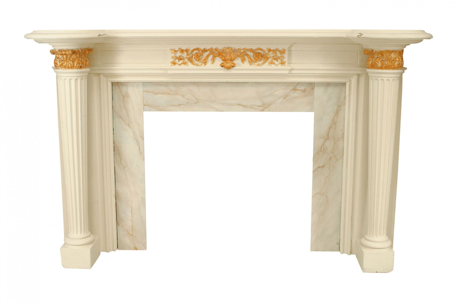 English georgian style painted fireplace mantel