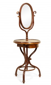 Austrian bentwood shaving dressing mirror 1
