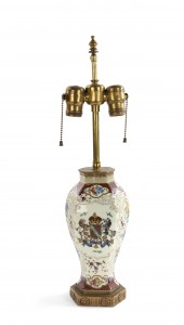 English victorian porcelain table lamp