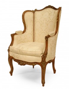French louis xv style walnut bergere arm chair