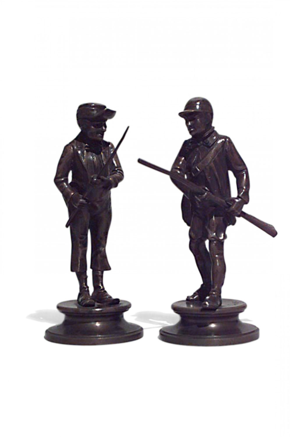 Bronze character soldiers with rifles