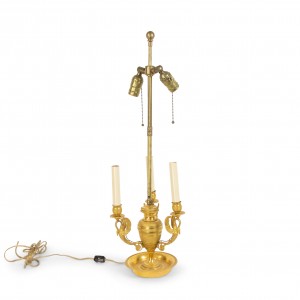 French empire bronze dore table lamp