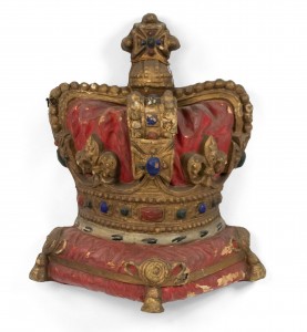 French papier mache crown plaque