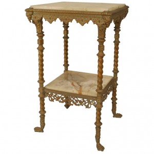 American victorian brass end table