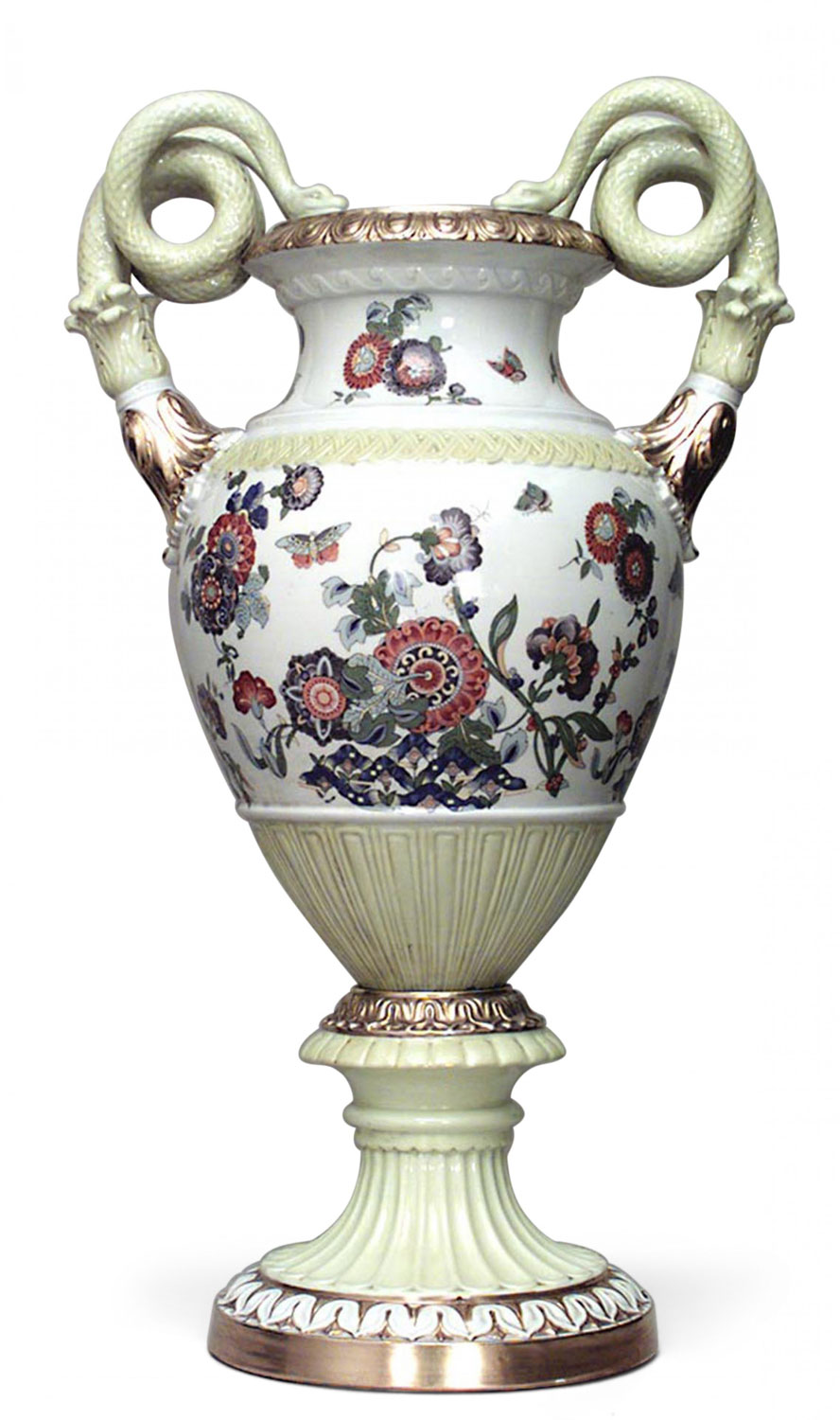 French victorian white and yellow porcelain vase 1