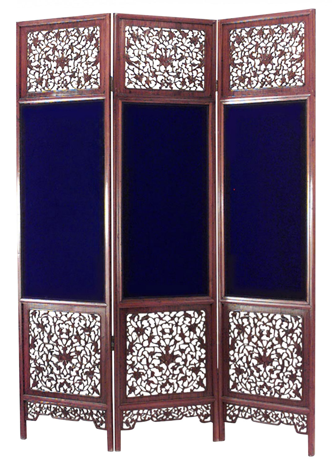 Chinese teak 3 fold screen