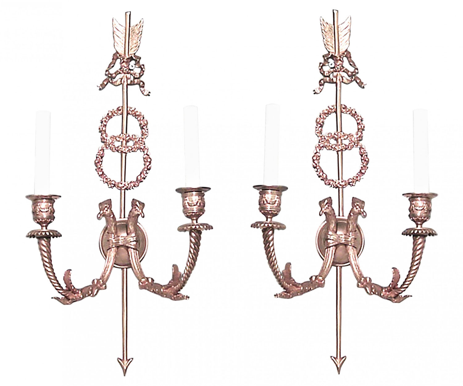 French directoire bronze dore wall sconces