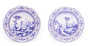 Dutch delft scene porcelain wall plaque