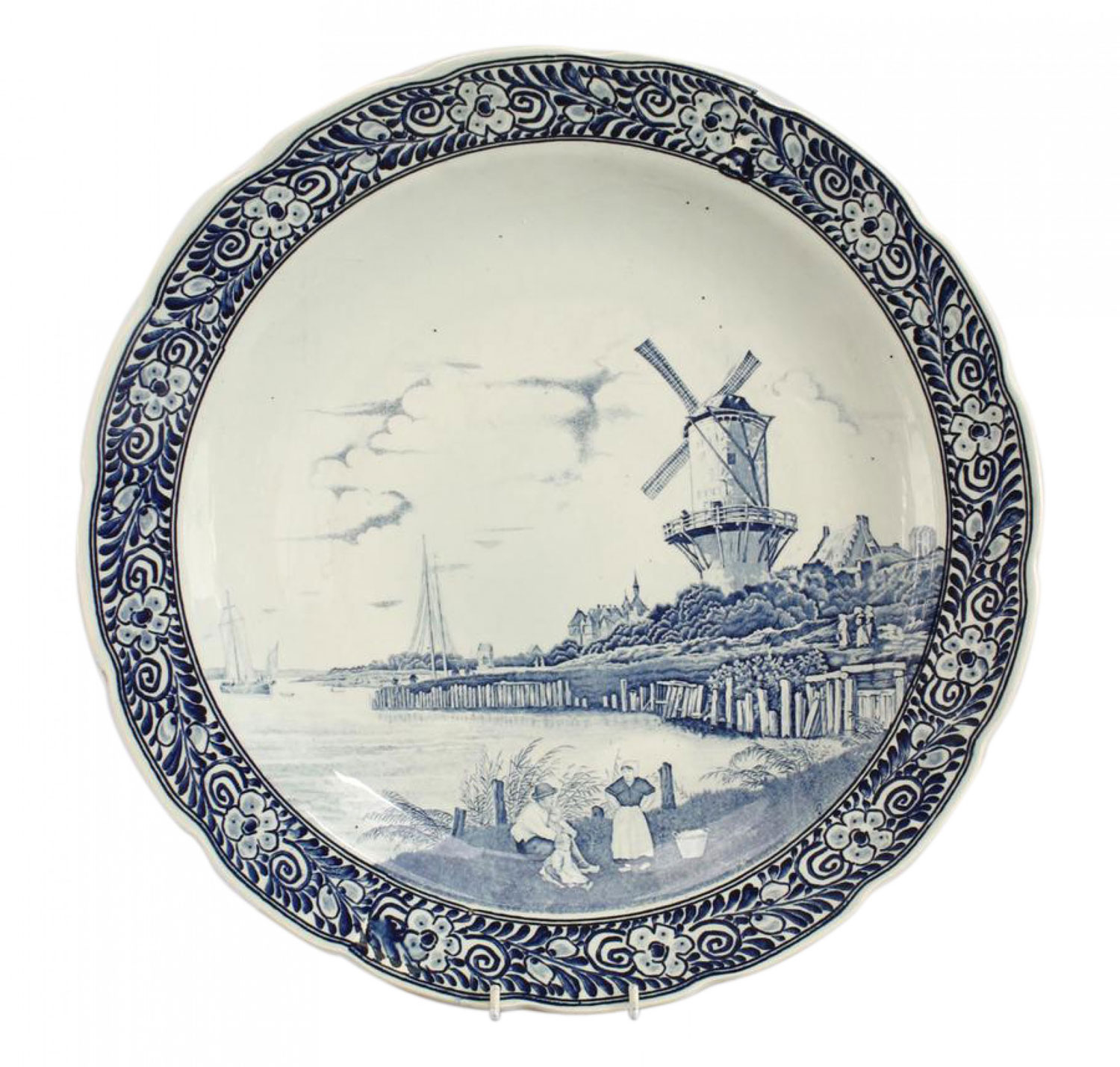 Dutch delft porcelain landscape wall plaques 1