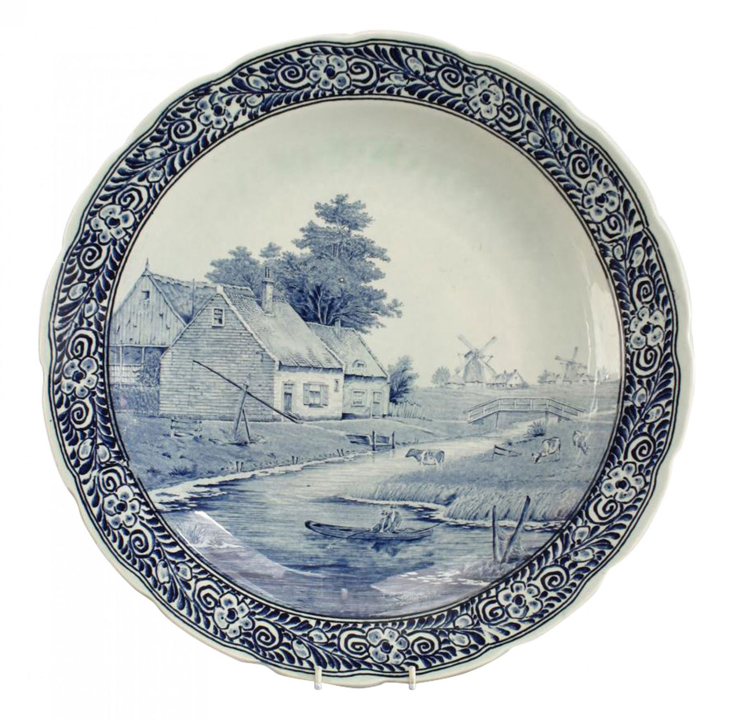 Dutch delft porcelain landscape wall plaques 2