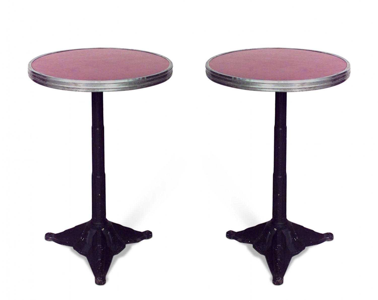 Outdoor painted iron cafe table