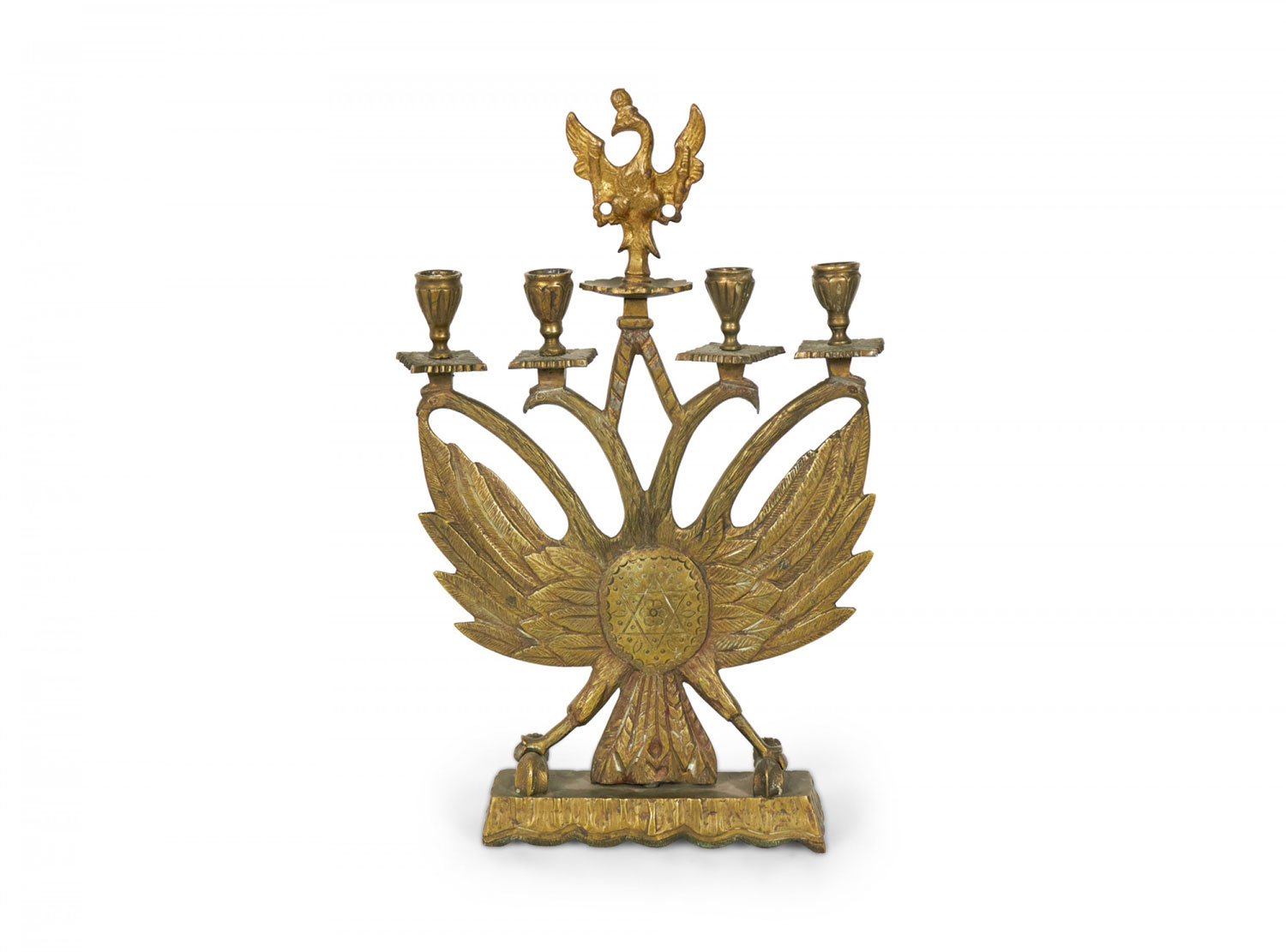 Italian renaissance style judaica eagle candelabras