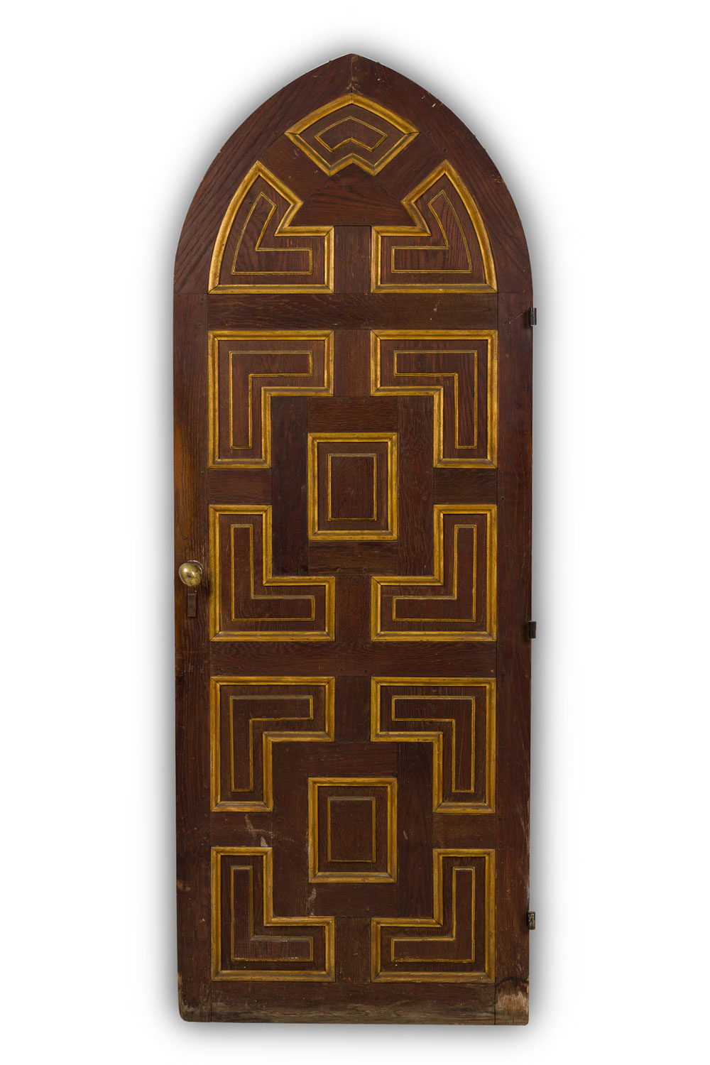 English gothic revival dark oak paneled doors 1