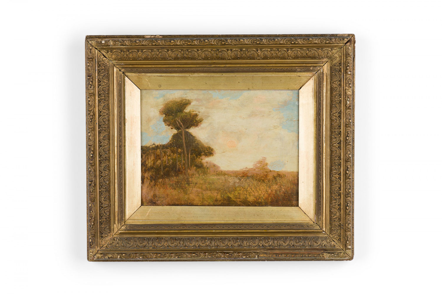 English victorian landscape of field and trees