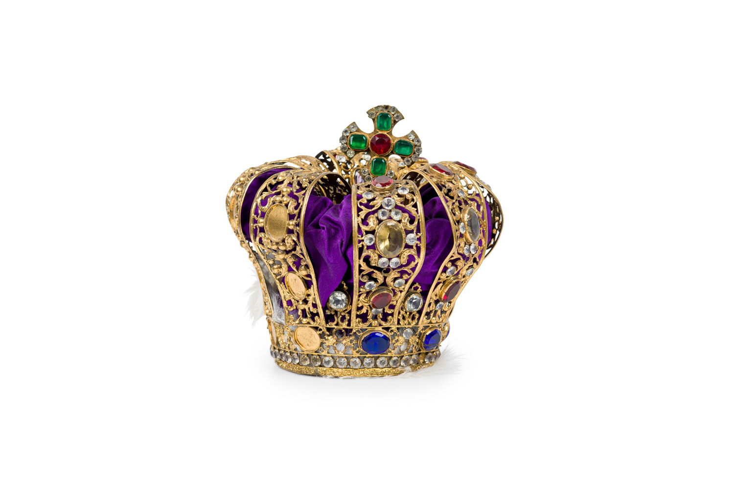 French Gilt Filigree Jeweled Purple Crown