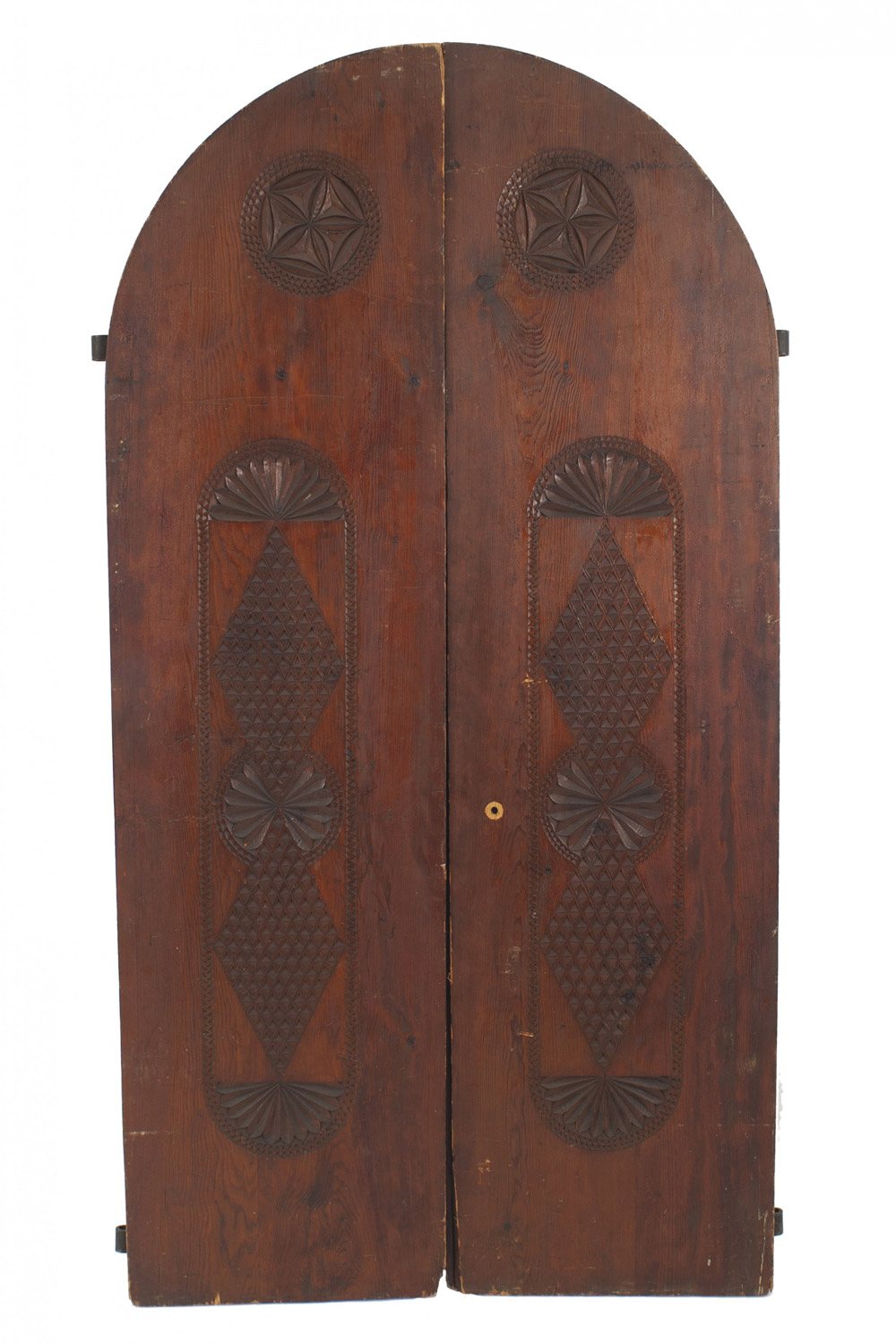 Moorish pine and wrought iron doors