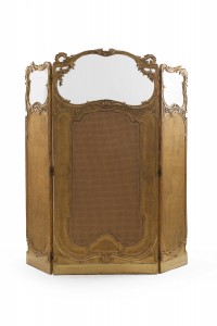 Louis xv gilt 3 fold screen
