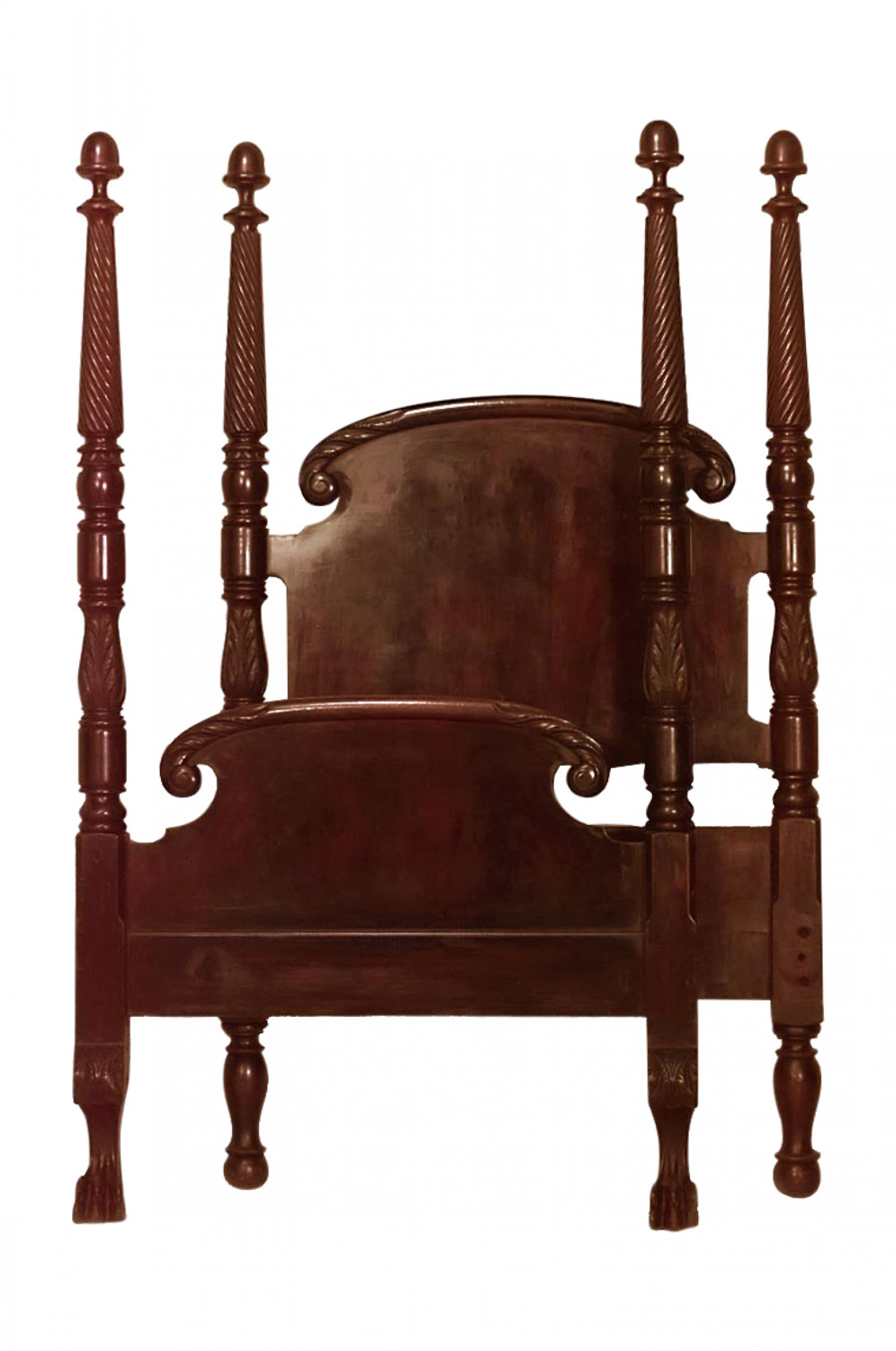 American empire mahogany four poster bed