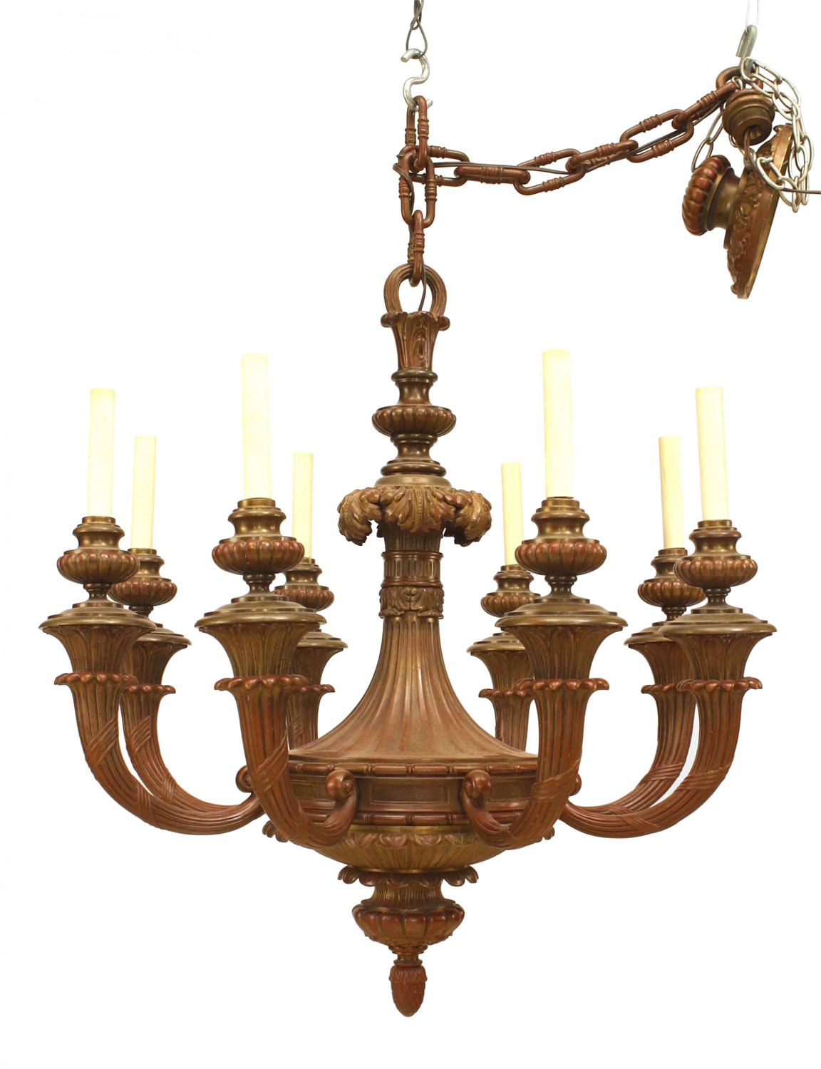 American victorian bronze scroll chandelier