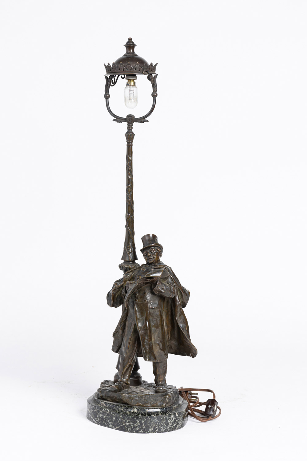 French victorian bronze figural table lamp