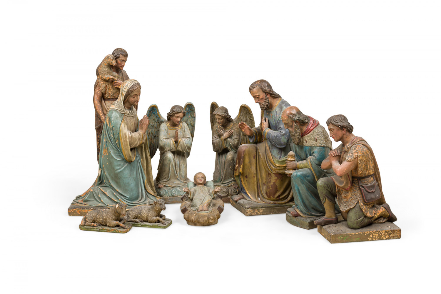 Italian renaissance terra cotta nativity