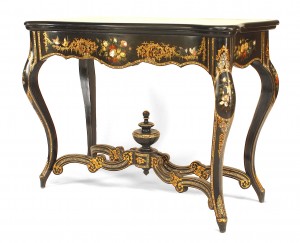 English victorian papier mache lacquered console table 1